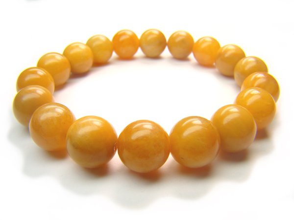 BYJXDO0610X Yellow Jade Round Shape 10 mm Bracelet