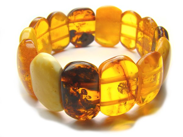 BA9066 Amber Oval Shape 20x13mm Bracelet
