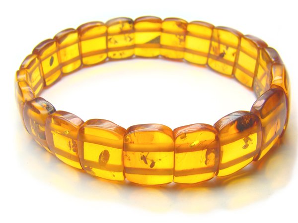 BA9241 Amber Rectangular Shape 20x14mm Bracelet