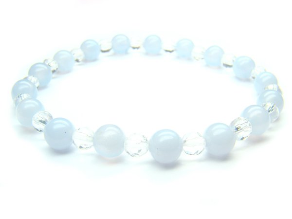 BB83 Blue Lace Agate Clear Quartz Bracelet 1