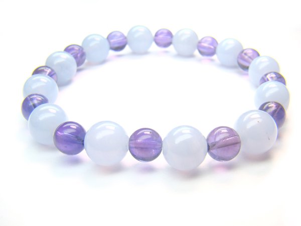 BB85 Blue Lace Agate Amethyst Bracelet 3