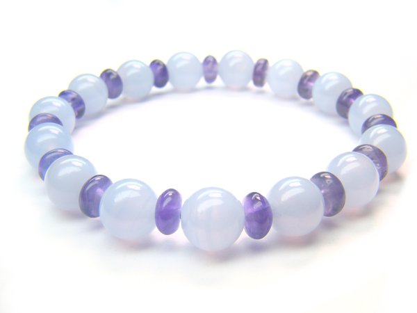 BB86 Blue Lace Agate Amethyst Bracelet 4