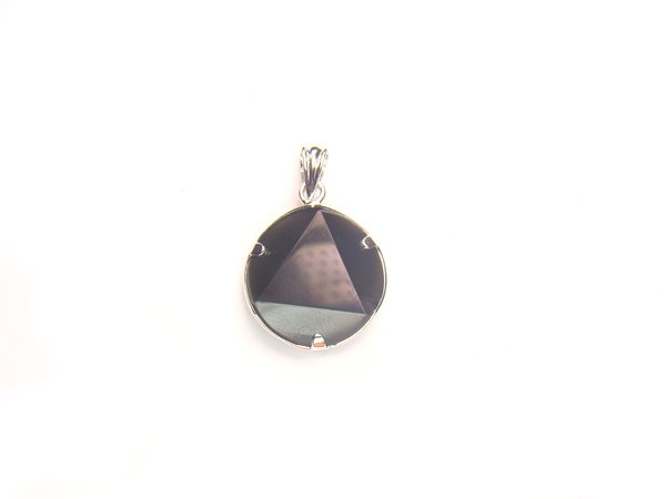 Pa1489 Obsidian Star of David 15mm Pendant