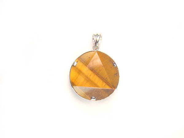 PA0370 Tiger Eye Star of David 20mm Pendant