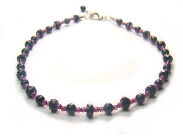 AA213F Garnet Onyx Anklet