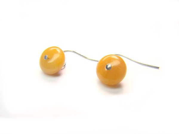 EWJXRS0800X Yellow Jade Donut Shape 6x10mm Earrings