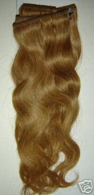100% Remy human hair clip on (Body Wave 18", #27)