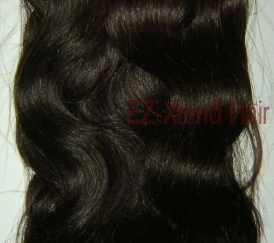 100% Remy human hair clip on (Body Wave 18", #1b)