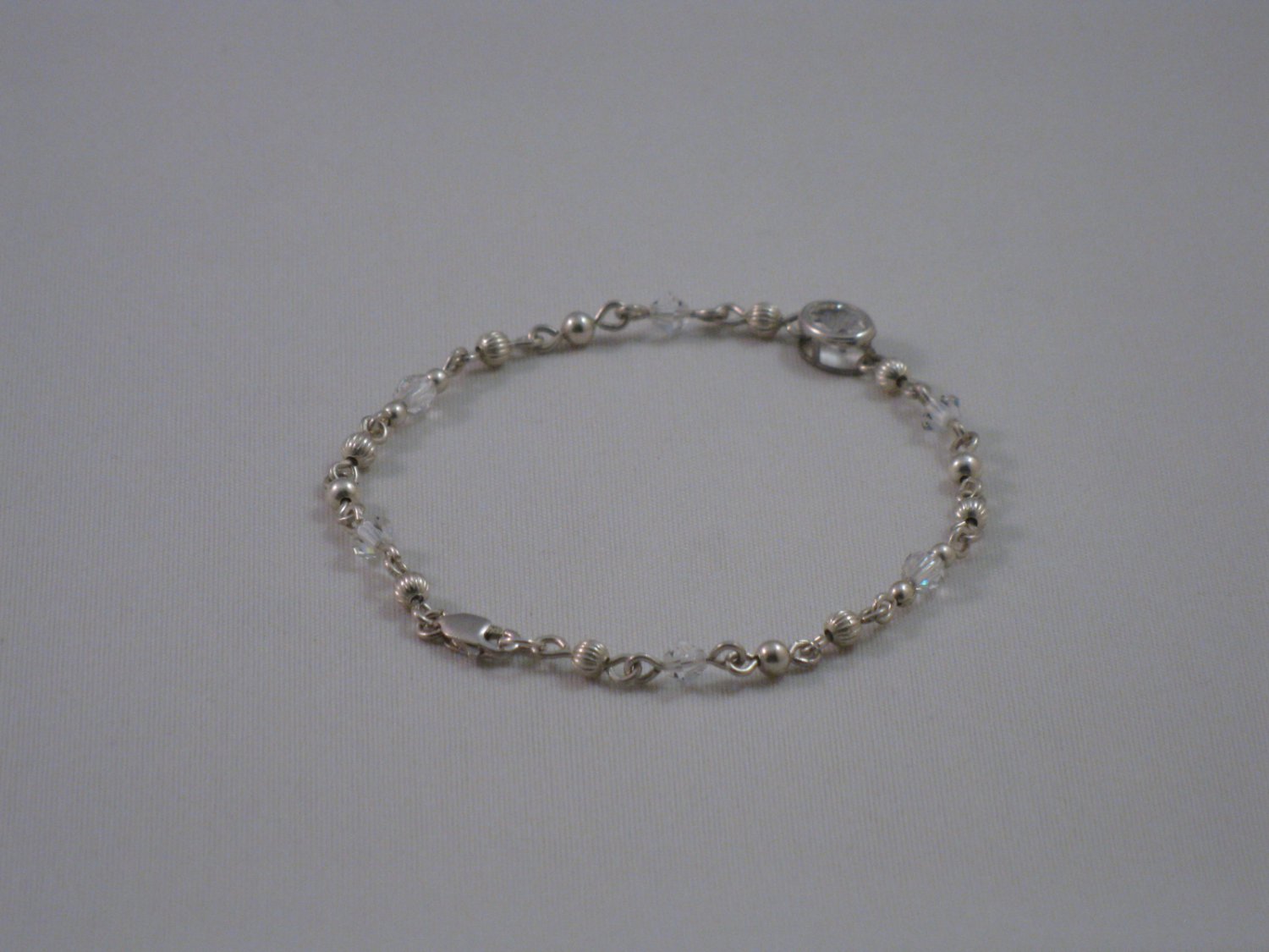 White Topaz & Swarovski Crystal Bracelet - S145B