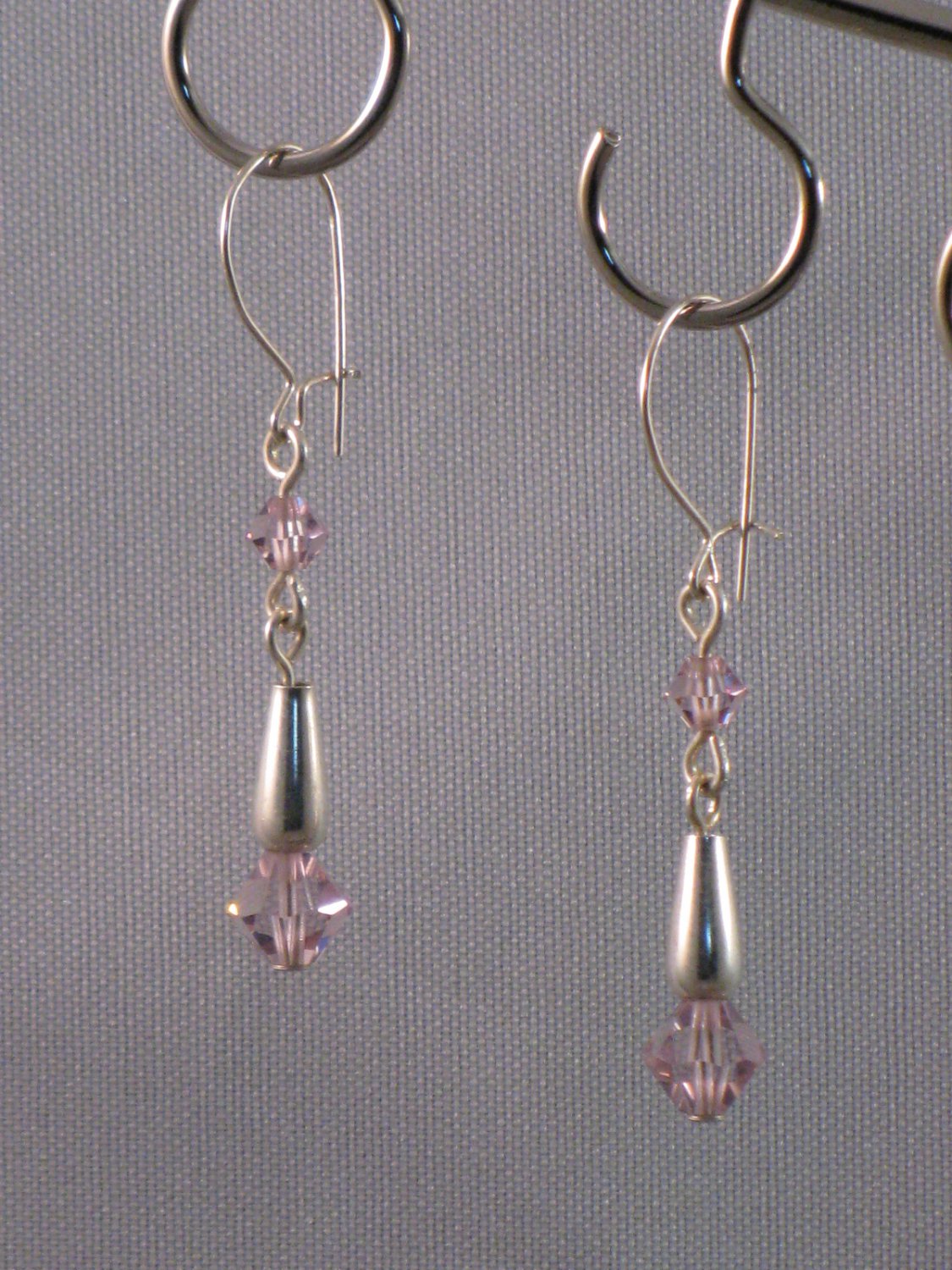 Lavendar Swarovski Crystal Sterling Silver Earrings- ST218C
