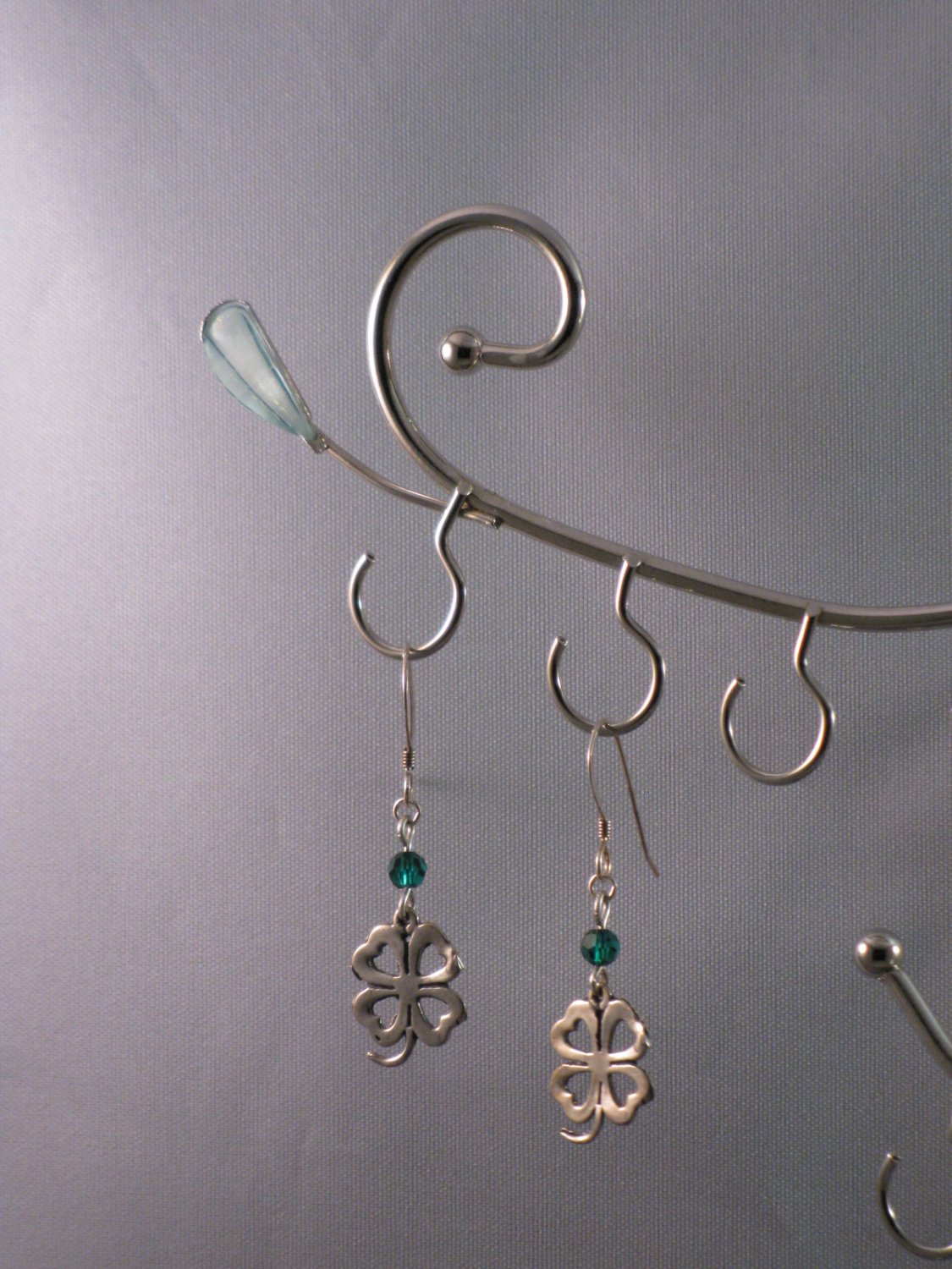 Shamrocks with Green Swarovski Crystal Earrings - S156C