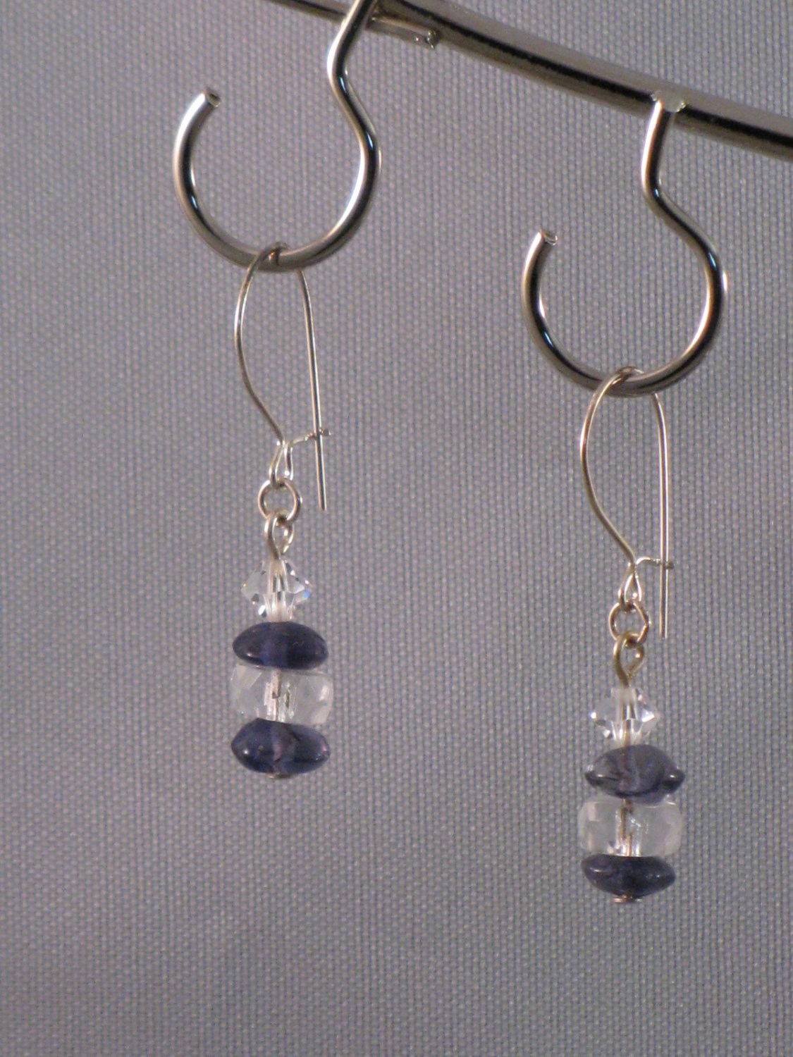 Iolite & Swarovski Crystal Earrings - S216C