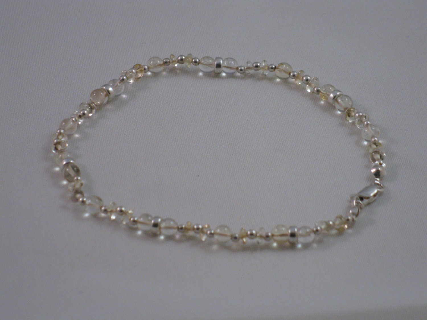 Brazilian Citrine & Sterling Silver Anklet - T168D