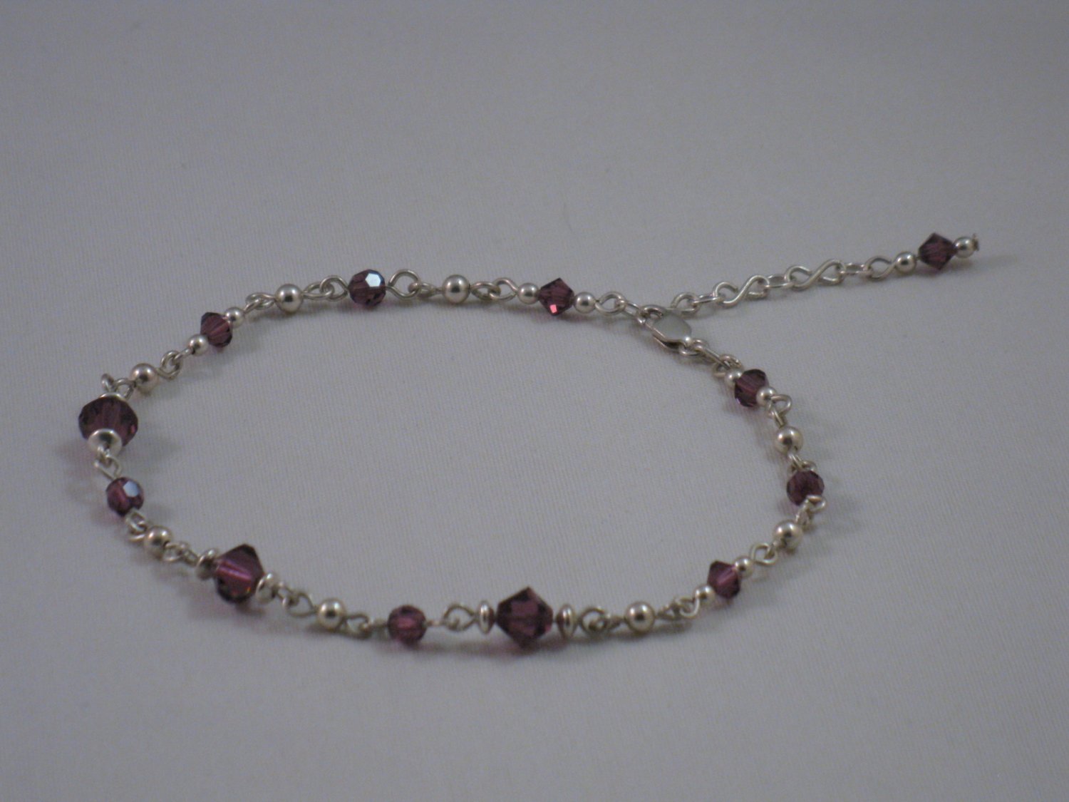 Purple Swarovski Crystal Anklet - S121D