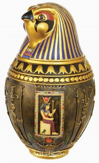 EGYPTIAN HORUS-CERAMIC CANOPIC JAR (6352)