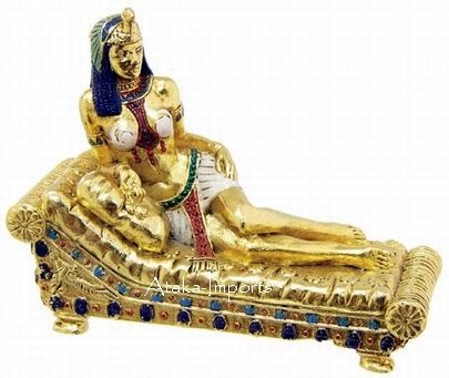 PEWTER-EGYPTIAN CLEOPATRA FIGURINE (6235)