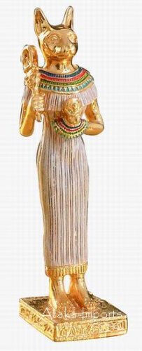 PEWTER-EGYPTIAN BASTET FIGURINE (6224s)
