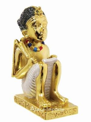PEWTER-EGYPTIAN AMENOPHIS III FIGURINE (6243)