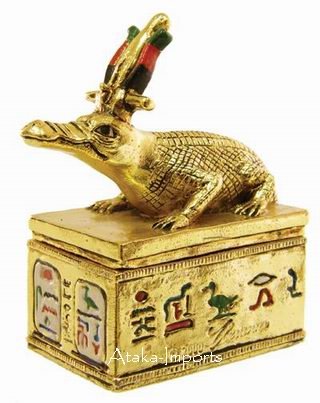 PEWTER-EGYPTIAN SOBEK FIGURINE (6233)