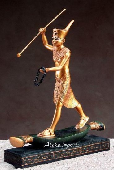 EGYPTIAN-KING TUT ON PAPYRUS RAFT (5081s)