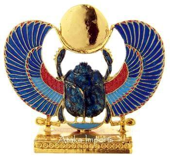 PEWTER-EGYPTIAN WINGED SCARAB FIGURINE (6227)