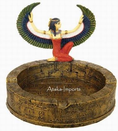 EGYPTIAN GODDESS MAAT FIGURINE ASHTRAY (6345)