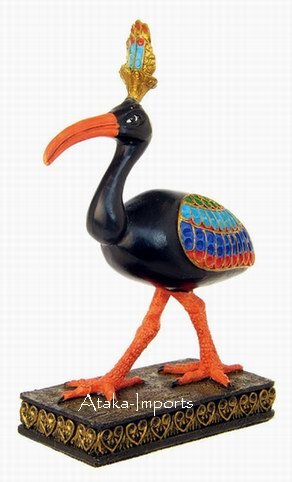 EGYPTIAN IBIS THOTH-COLORFUL FIGURINE (6334)