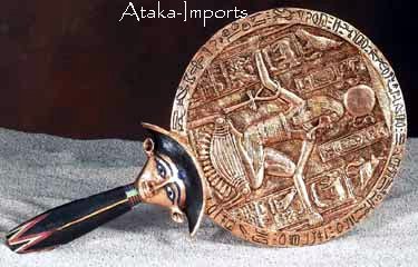 EGYPTIAN AEGIS HAND MIRROR -UNIQUE (5785)