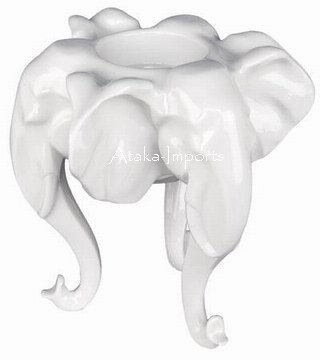 ELEPHANT CERAMIC CANDLEHOLDER -FINEST (6344)