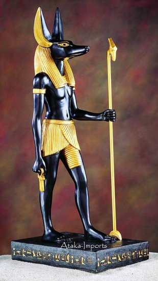 EGYPTIAN ANUBIS STANDING STATUE 16"H (5277s)