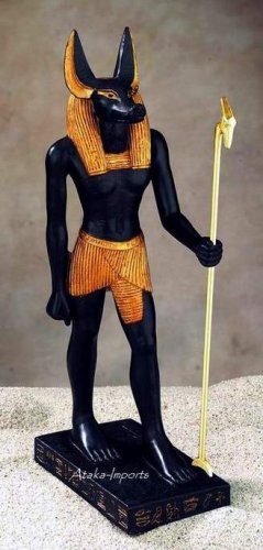 STANDING EGYPTIAN GOD ANUBIS STATUE (5055s)