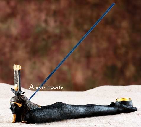 EGYPTIAN OSIRIS INCENSE HOLDER & CANDLEHOLDER (5954)