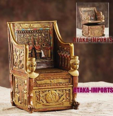 EGYPTIAN THRONE JEWELRY-TRINKET BOX (5865s)