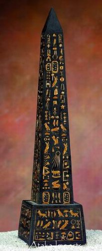EGYPTIAN OBELISK w GOLD HIEROGLYPHS (5307)