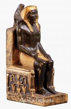 EGYPTIAN KHAFRE w HORUS-SUN GOD FIGURINE (6123)