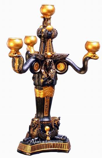 NEW-EGYPTIAN CANDLEHOLDER STAND-NEAT (6130)