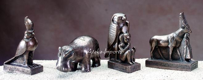 EGYPTIAN HORUS-FALCON-HIPPO-CRIOSPHINX FIGURINE SET-NEW (5115)