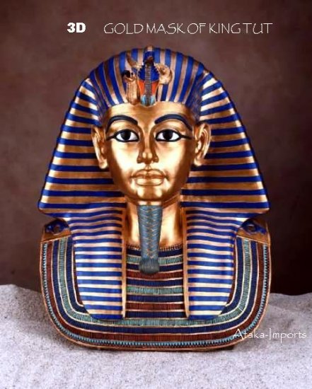 EGYPTIAN GOLD MASK OF KING TUT-3D BUST (5002s)