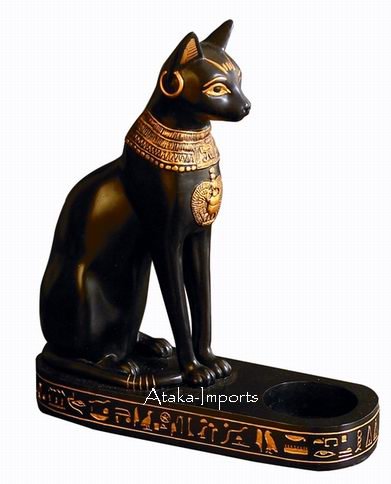 BAST-EGYPTIAN BASTET CANDLEHOLDER-FINEST (6110)