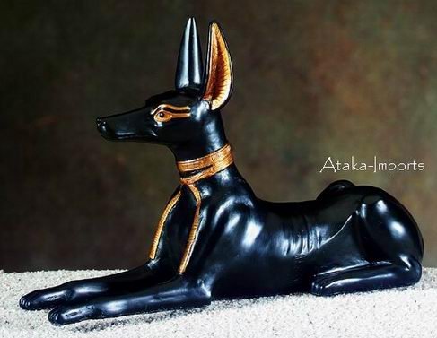 LYING ANUBIS STATUE -EGYPTIAN GOD (5393)