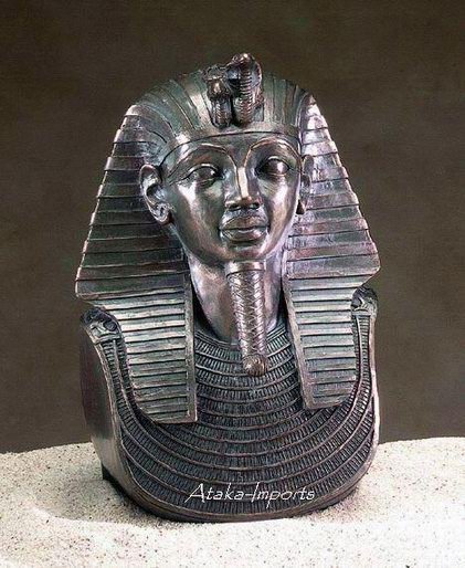 EGYPTIAN KING TUT BRONZE BUST (5096)