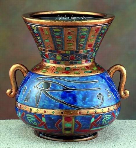 EYE OF HORUS-EGYPTIAN GOLDEN VASE (5590)