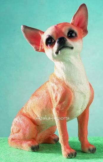 TAN CHIHUAHUA DOG FIGURINE-STATUE (4966s)
