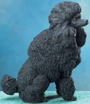 BLACK POODLE DOG FIGURINE-STATUE (5687s)