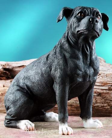 STAFFORDSHIRE BULL TERRIER DOG FIGURINE-STATUE-STAFFIE-STAFFY (5898)