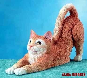 RED TABBY CAT FIGURINE-GINGER TABBY-MARMALADE TABBY (5660)