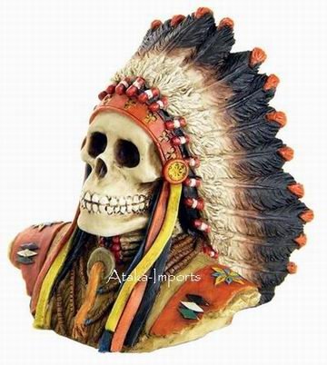 AMERICAN INDIAN SKULL-SKELETONS FIGURINE-BUST-HALLOWEEN (6380s?)