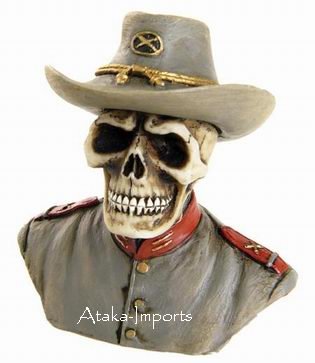U.S. SOUTH -CIVIL WAR SOLDIER SKULL-SKELETONS FIGURINE-HALLOWEEN (6389)