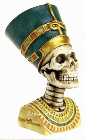 QUEEN NEFERTITI SKELETONS BUST-SKULL-HALLOWEEN (6382)