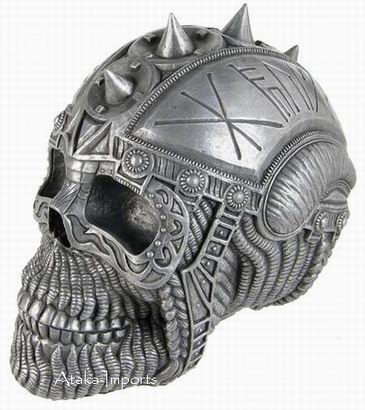 VIKING SKULL CIGAR ASHTRAY-GLADIATOR STATUE-COOL-HALLOWEEN (6419)